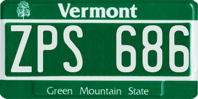 VT license plate ZPS686