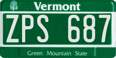 VT license plate ZPS687