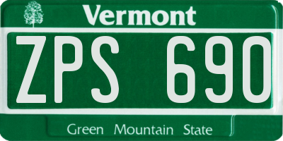 VT license plate ZPS690