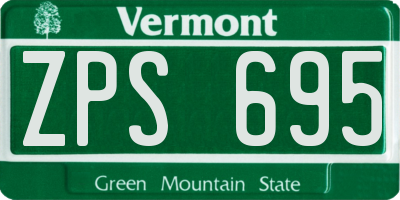 VT license plate ZPS695
