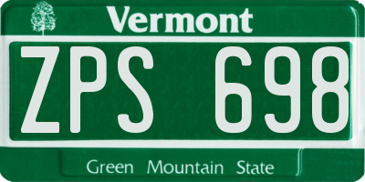VT license plate ZPS698