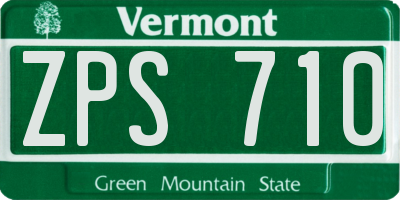 VT license plate ZPS710
