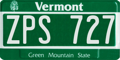 VT license plate ZPS727