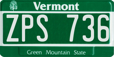 VT license plate ZPS736