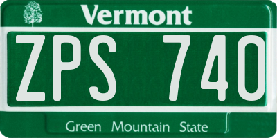 VT license plate ZPS740