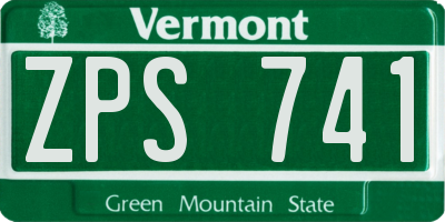 VT license plate ZPS741