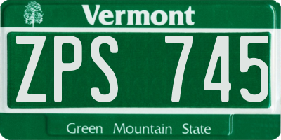 VT license plate ZPS745