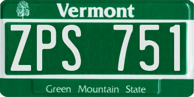 VT license plate ZPS751