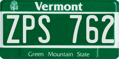 VT license plate ZPS762