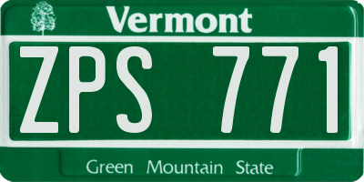 VT license plate ZPS771