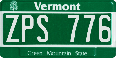 VT license plate ZPS776