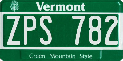 VT license plate ZPS782