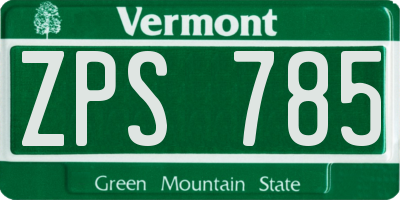 VT license plate ZPS785