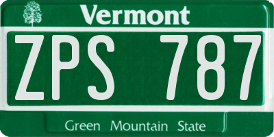 VT license plate ZPS787