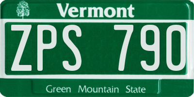 VT license plate ZPS790