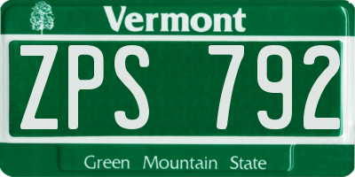 VT license plate ZPS792