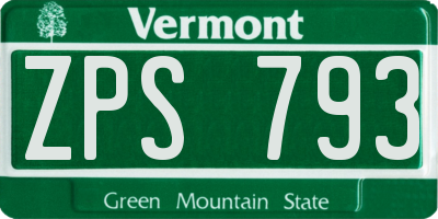 VT license plate ZPS793