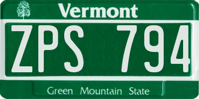 VT license plate ZPS794