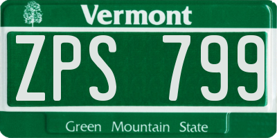 VT license plate ZPS799