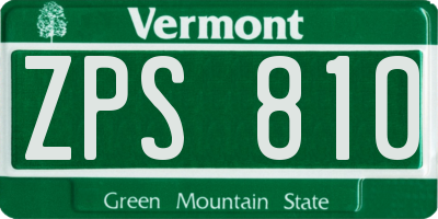 VT license plate ZPS810