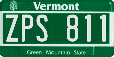VT license plate ZPS811