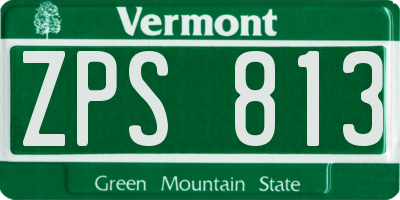 VT license plate ZPS813