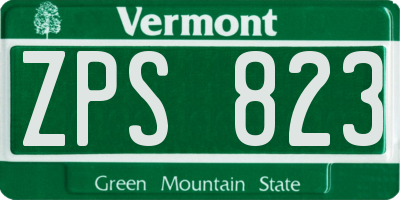 VT license plate ZPS823