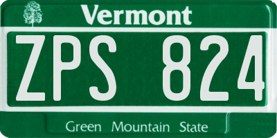 VT license plate ZPS824