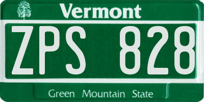 VT license plate ZPS828