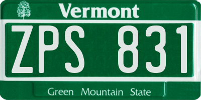 VT license plate ZPS831