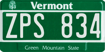 VT license plate ZPS834