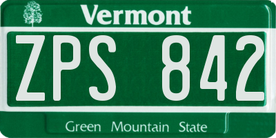 VT license plate ZPS842