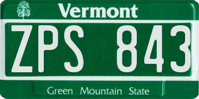 VT license plate ZPS843