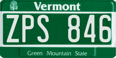 VT license plate ZPS846
