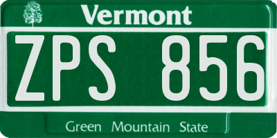 VT license plate ZPS856