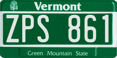VT license plate ZPS861