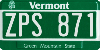 VT license plate ZPS871