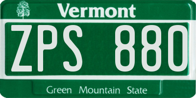 VT license plate ZPS880