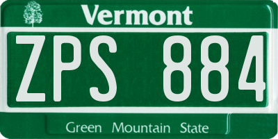 VT license plate ZPS884