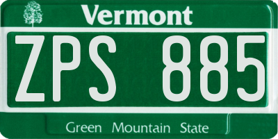 VT license plate ZPS885