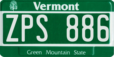VT license plate ZPS886