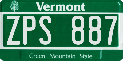 VT license plate ZPS887