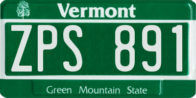 VT license plate ZPS891