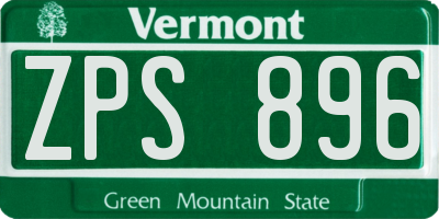 VT license plate ZPS896