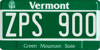 VT license plate ZPS900