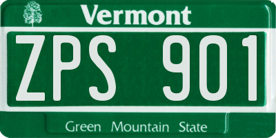 VT license plate ZPS901