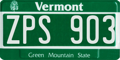 VT license plate ZPS903