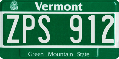 VT license plate ZPS912