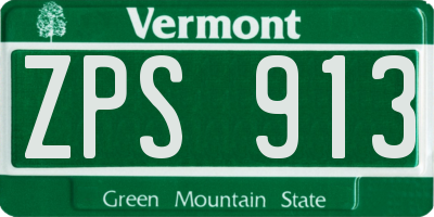 VT license plate ZPS913
