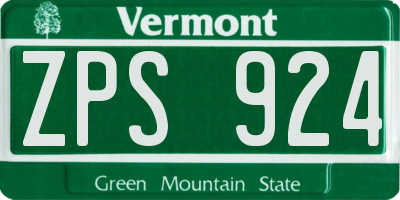 VT license plate ZPS924